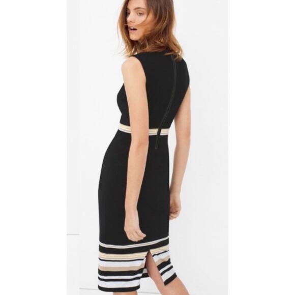 White House Black Market Striped Mock Neck Sheath Dress Size 8 Multicolored - Picture 5 of 10